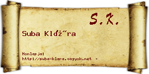 Suba Klára névjegykártya