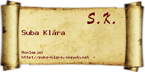 Suba Klára névjegykártya