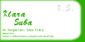 klara suba business card